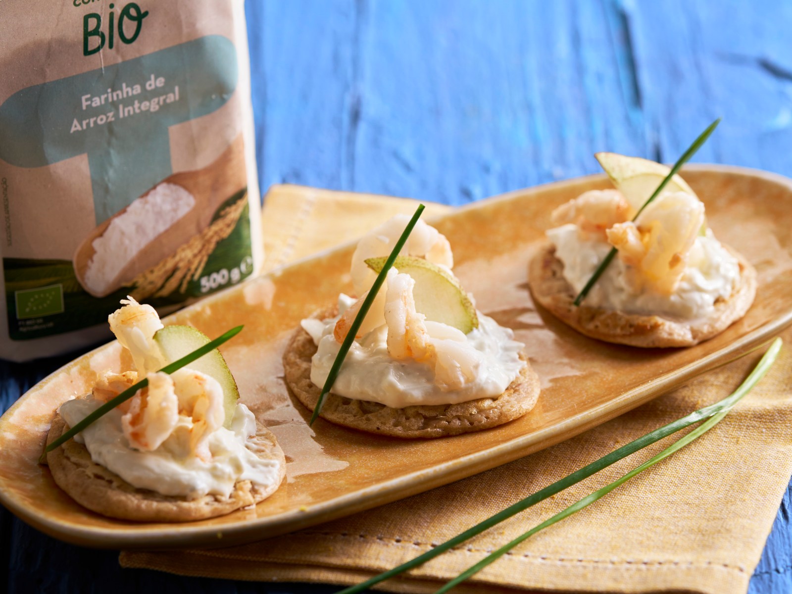 imagem de Blinis Gorgonzola Camarao