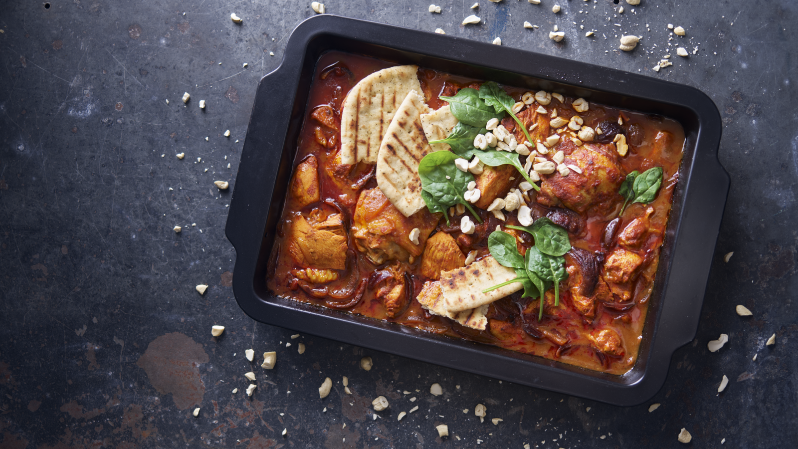 tandoori de frango e cajus