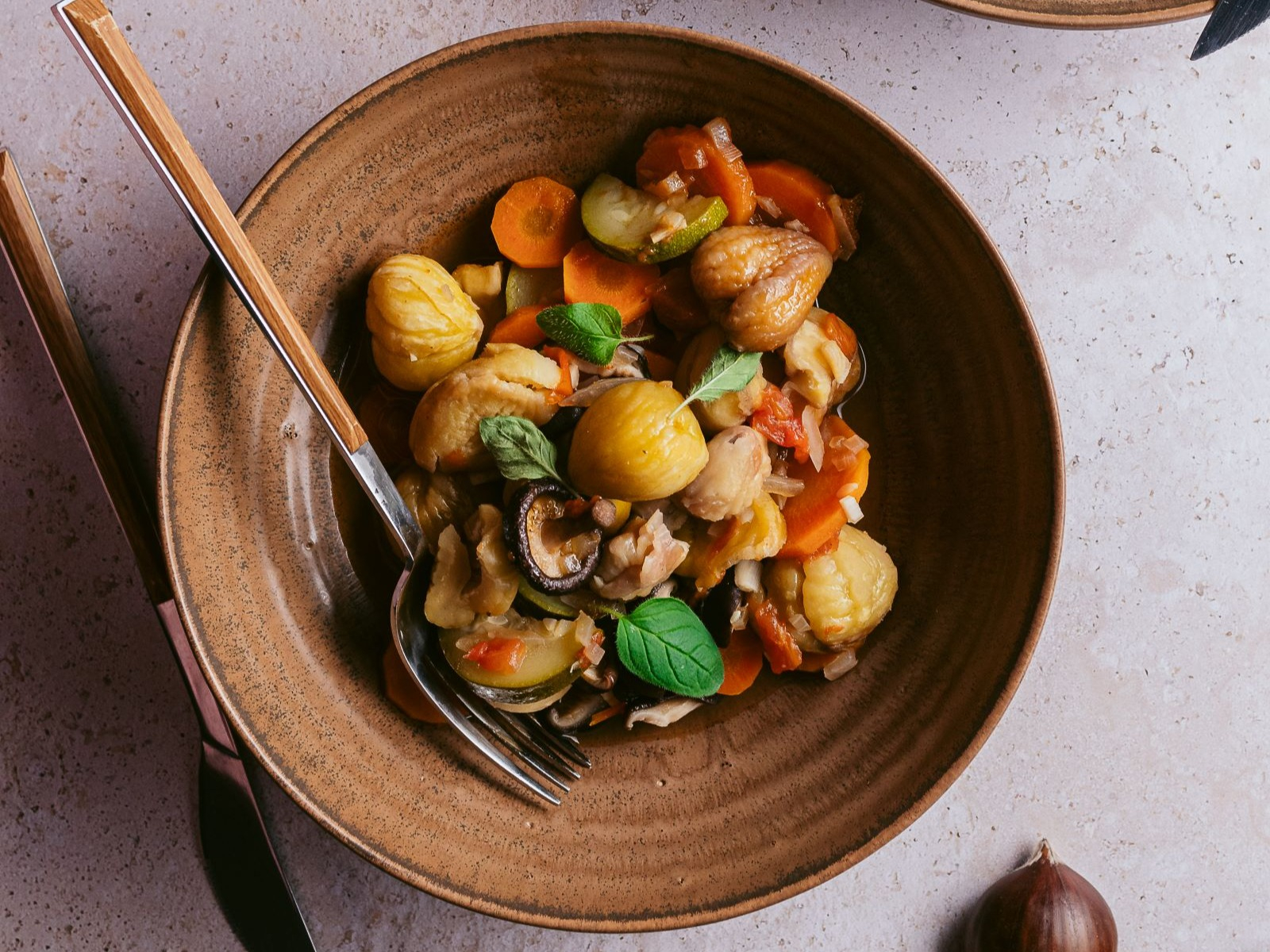 estufado de legumes e castanhas