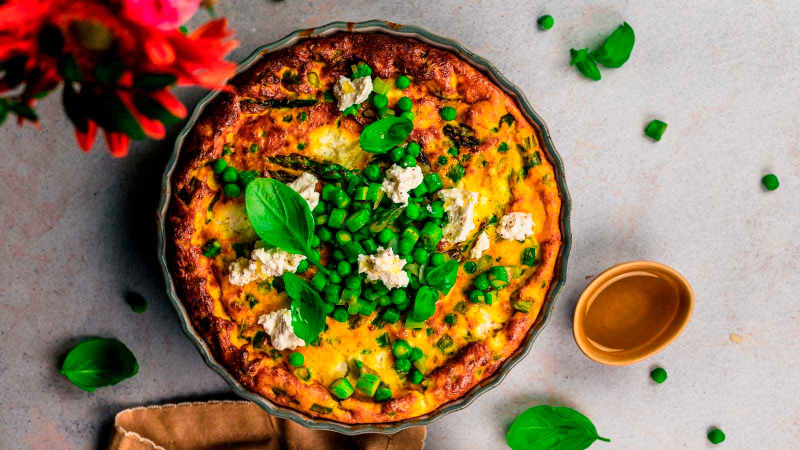 Receita Frittada de ervilhas e espargos