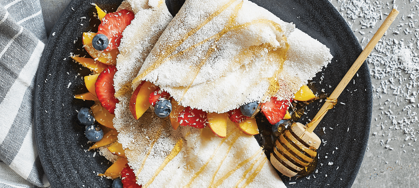 Crepes de Tapioca e Coco