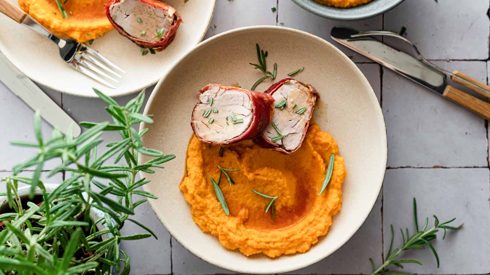 Lombo de porco com presunto